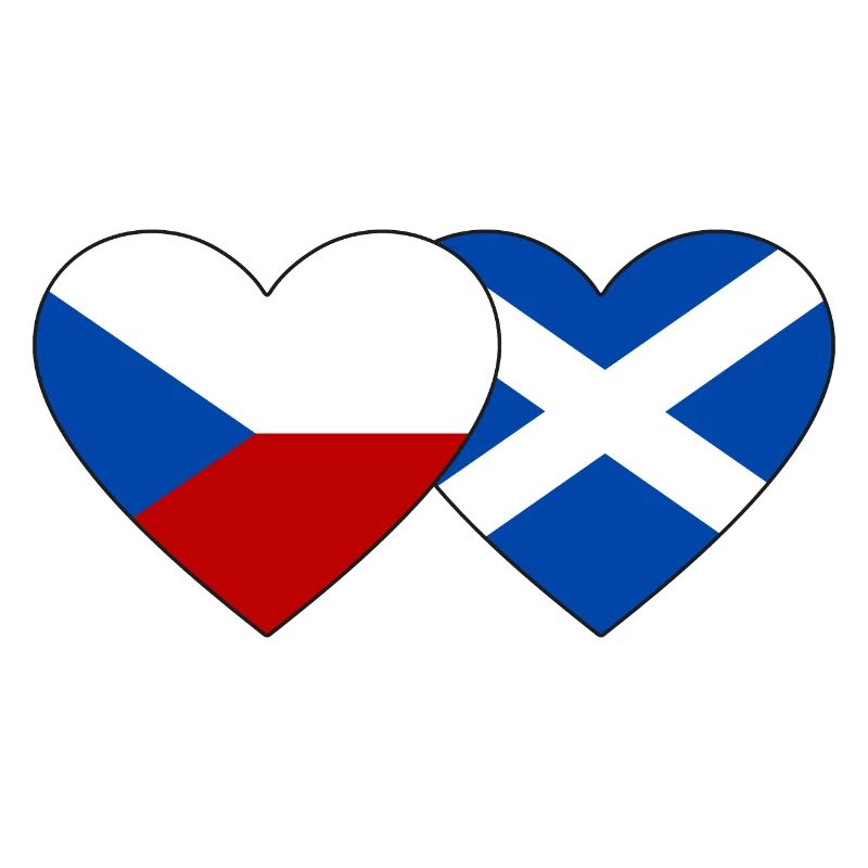 République tchèque Ecosse drapeau coeur