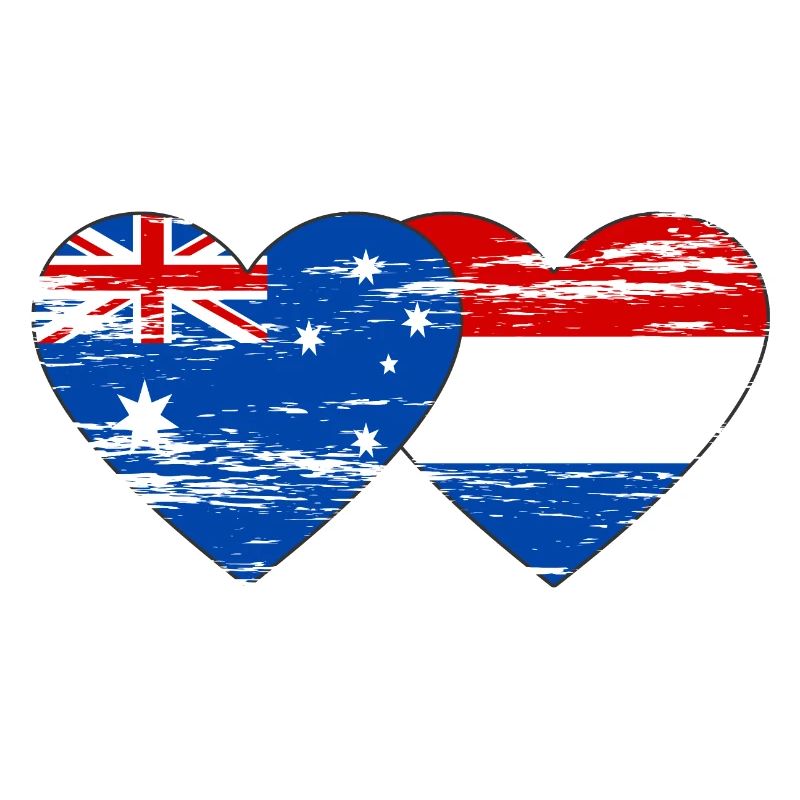 Australie Hollande Drapeau Coeur Drapeau utilisé