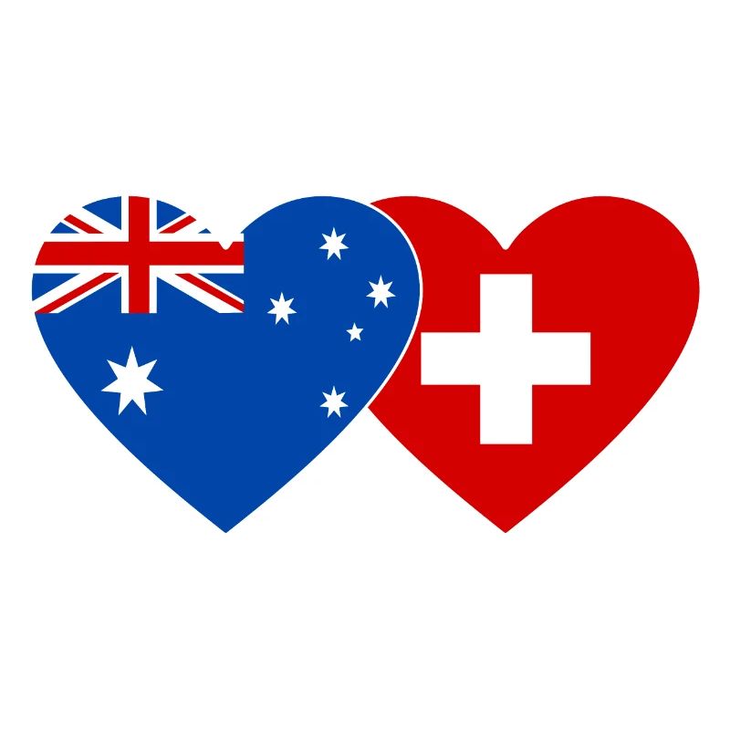 Australie Suisse Drapeau Coeur Drapeau