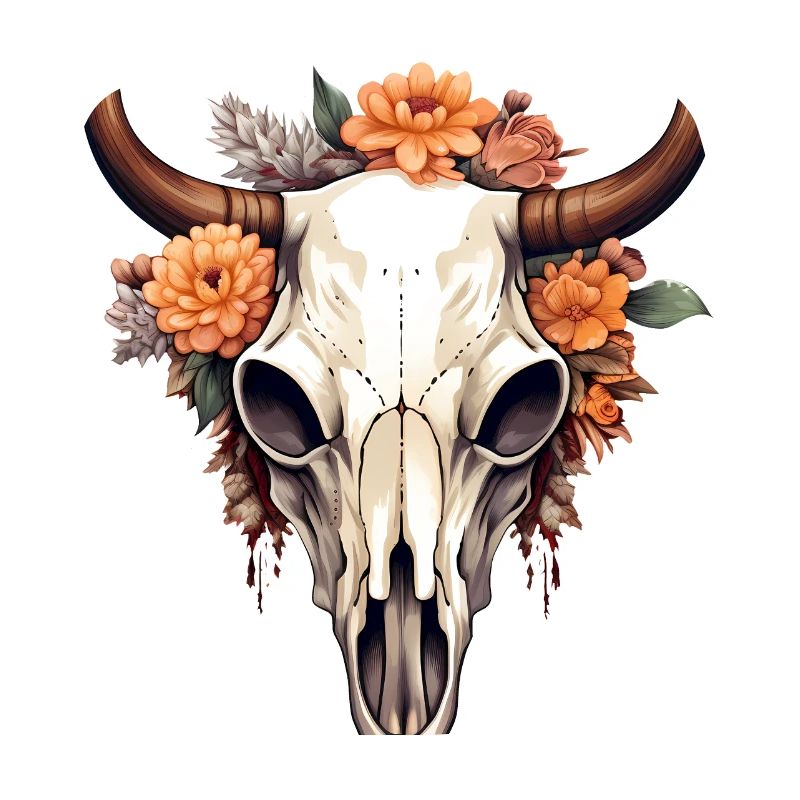 Stier Toten Schädel im Boho Style