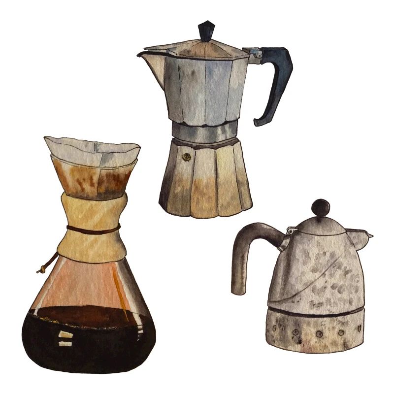3x Kaffekannen Kaffee Elexier des Lebens