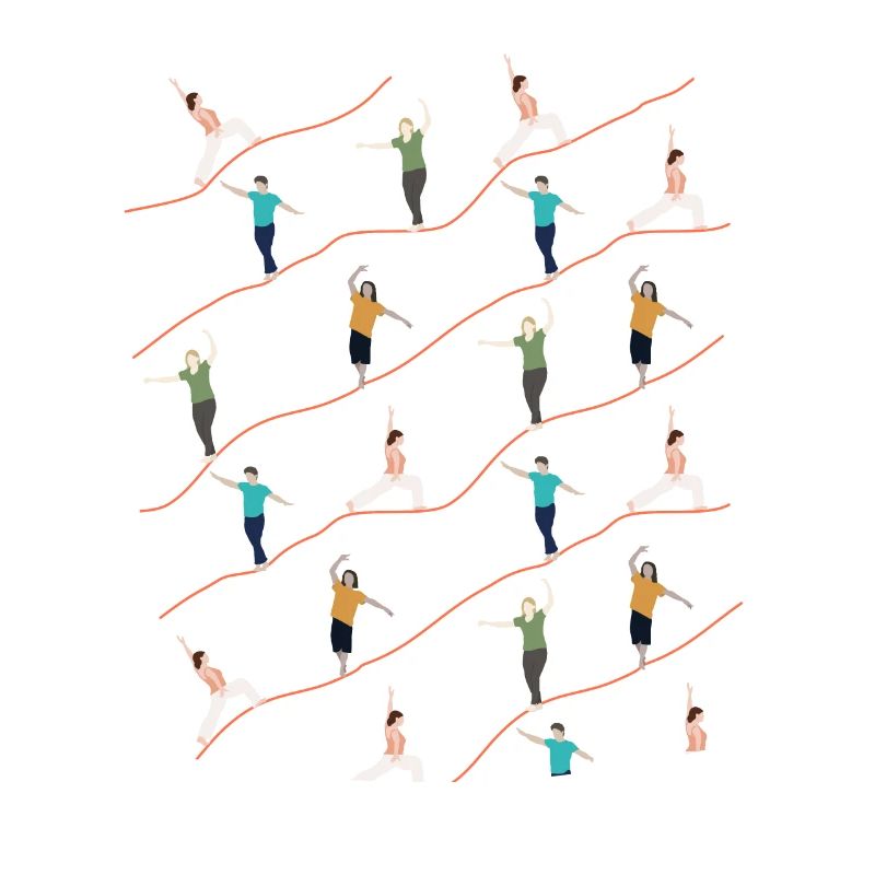 Pattern Illustration Slackers Balancing Indoor