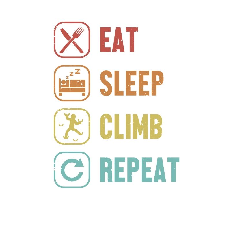 Manger, dormir, grimper, répéter, bloc, escalade sportive,