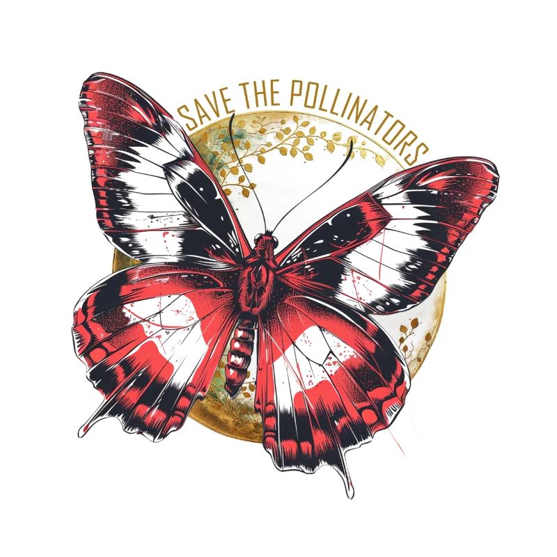 Save the Pollinators - Red Butterfly