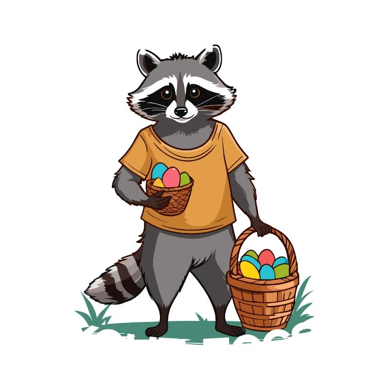 Funny Raccoon Eggs Thief Cute Design