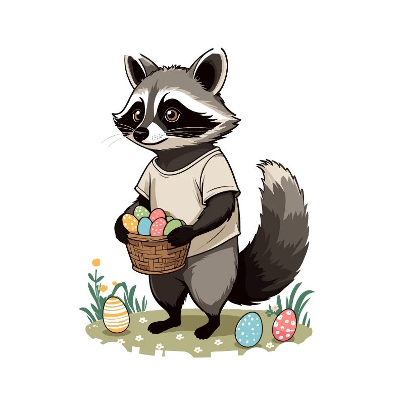 Eggs Thief Raccoon Easter Bunny Funny Design