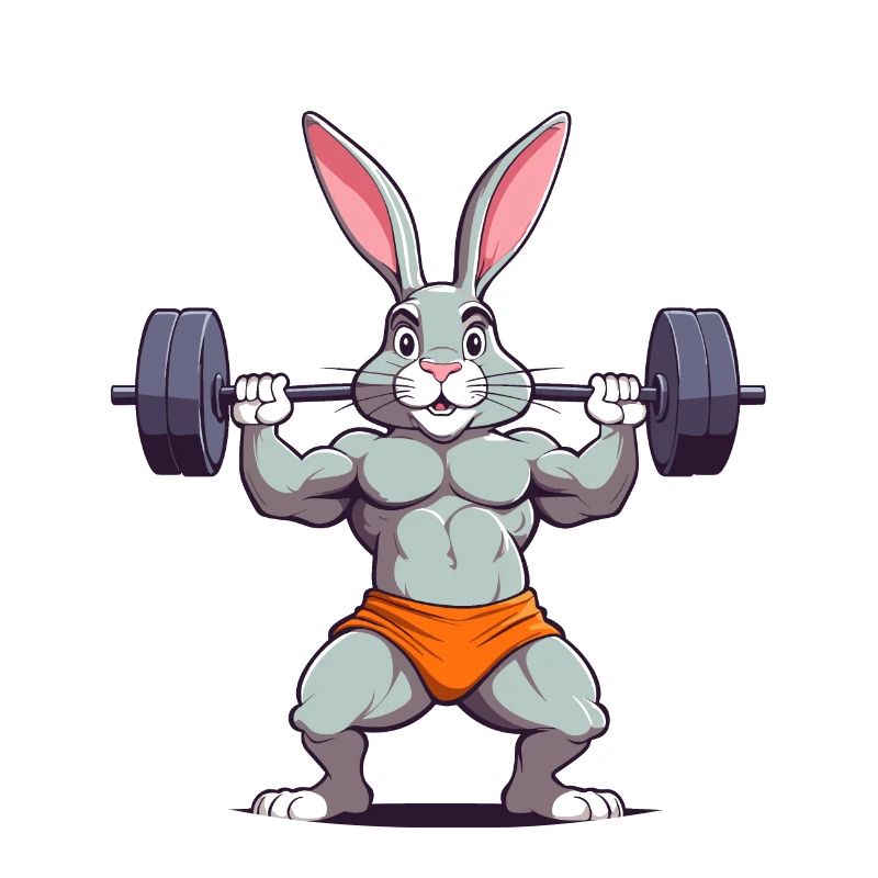 Easter Bunny Funny Bodybuilder & Animal Workout