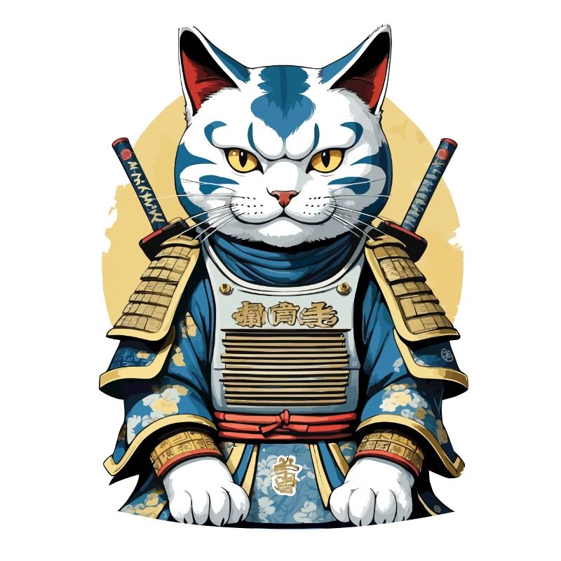 Chat de samouraï Japonais Samouraï Conception d’œuvres d’art