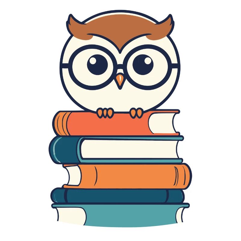 Bücher Eule Eulen Liebhaber Leseratte Illustration