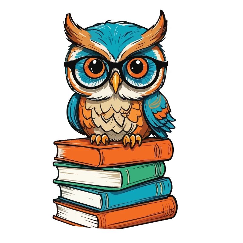 Bücher Eule Lustiger Buch Liebhaber Illustration