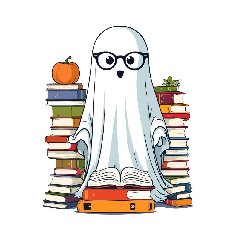 Book Lover Style Reading Halloween Ghost