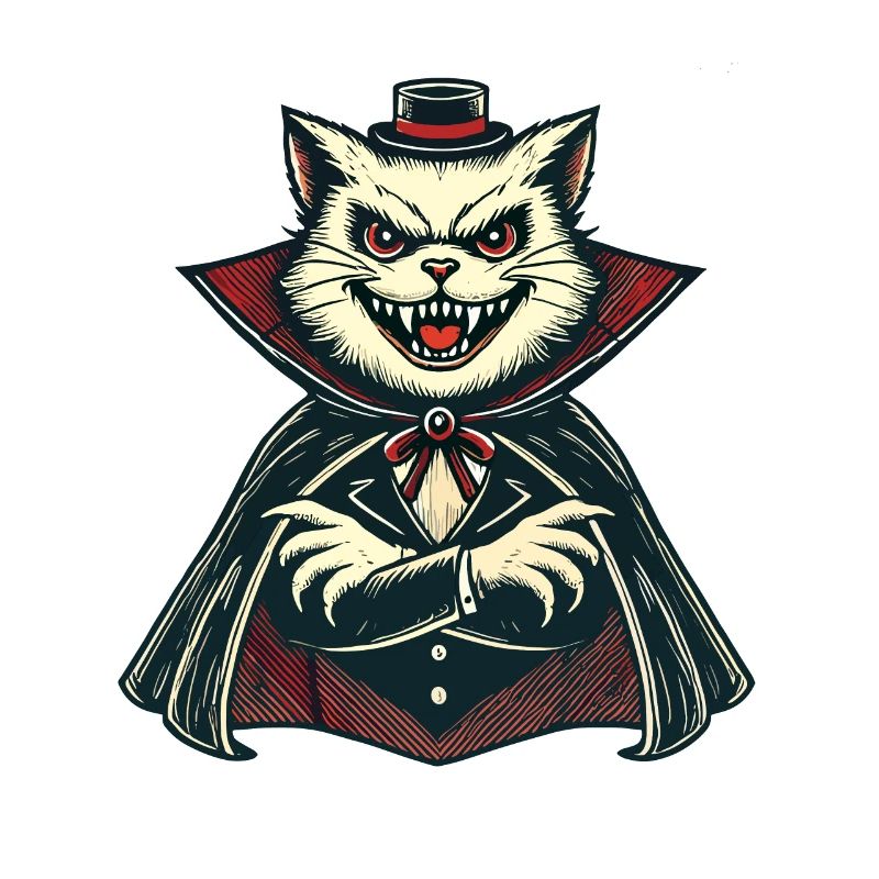 Chat vampire Chat d’Halloween mignon