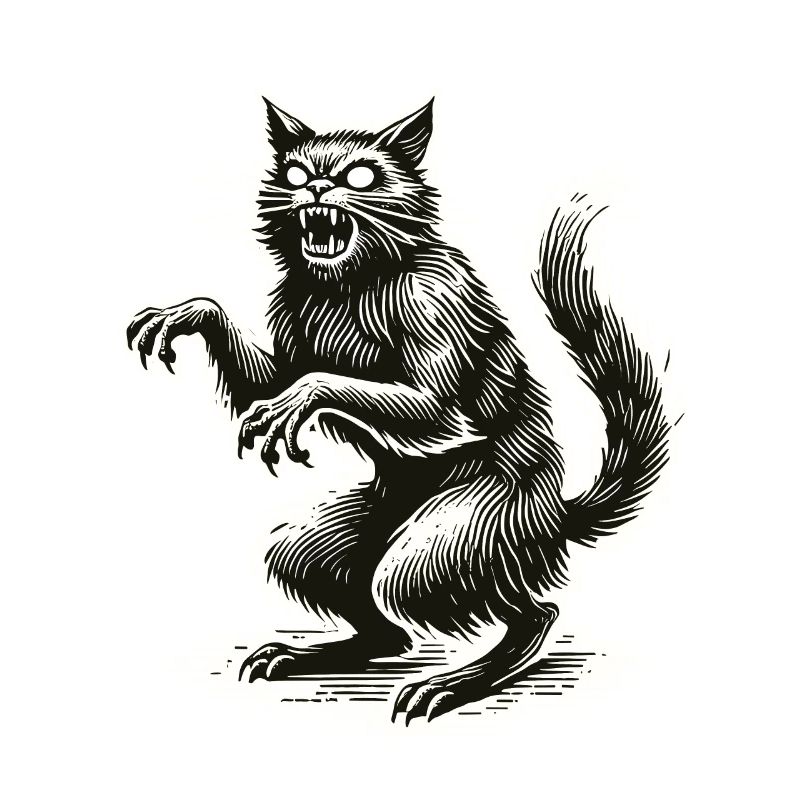 Terrible Chat Sorcière Chat d’horreur effrayant