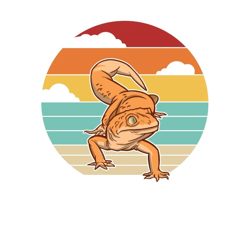 Retro Crested Lizard Gekkota Gecko Expert Leopard