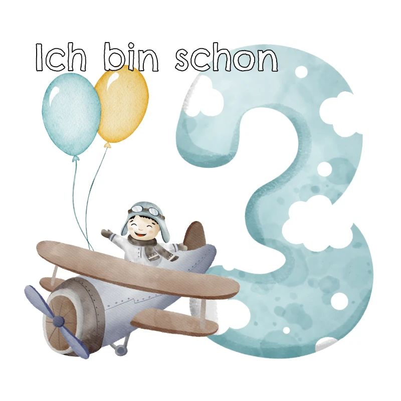 3. Geburtstag Flugzeug Pilot