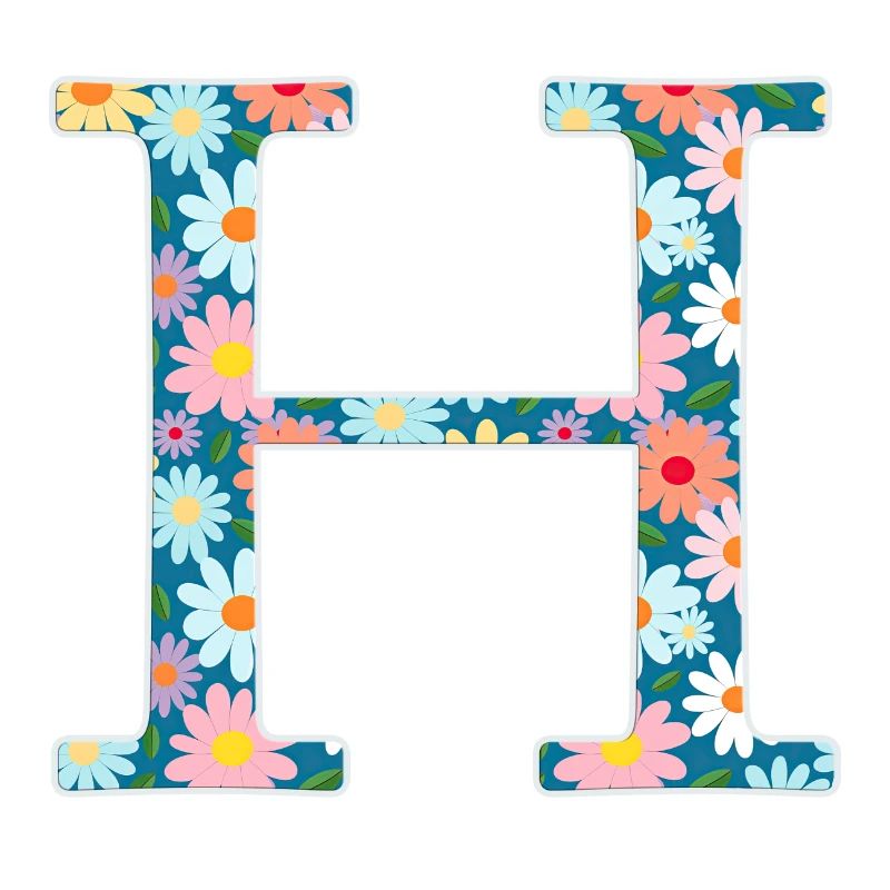 Personalisierbar Monogramm H Blumenmuster