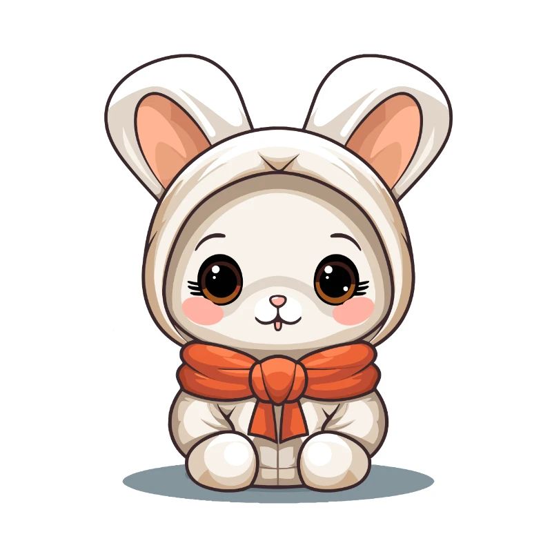 Design de Noël lapin - Style Kawaii