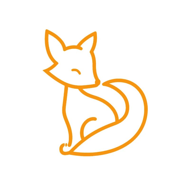 Fox logo, red fox symbol, animal