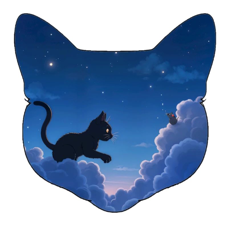 Cat Hunts Mice in the Clouds