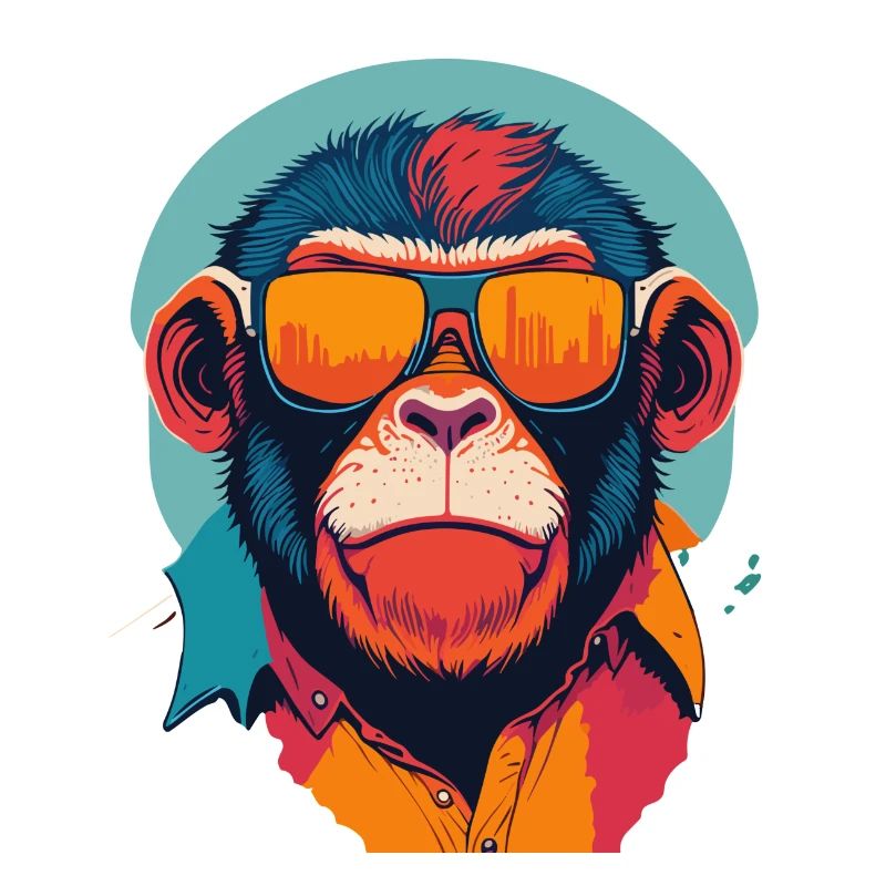 Playful Swagger: Retro Monkey T-Shirt