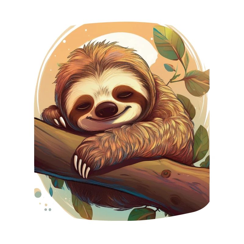 Cute sloth sleeping on a branch