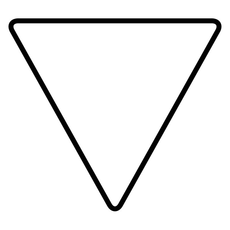 Triangle with rounded corners as a warning sign
