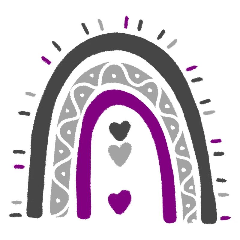 Boho Rainbow Ace Pride asexué