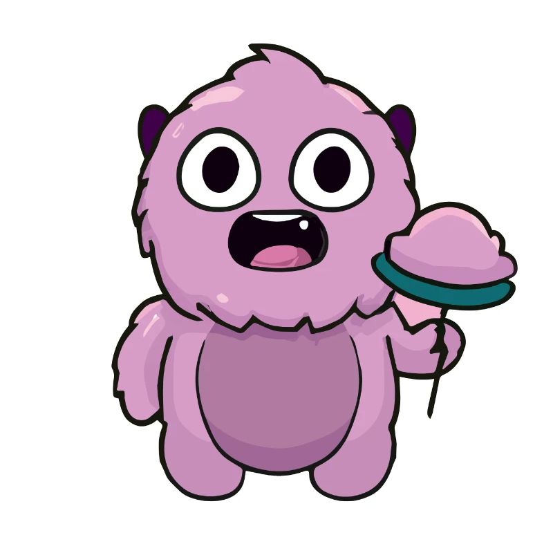 Monstre rose mignon | Chibi Drôle de Sucette