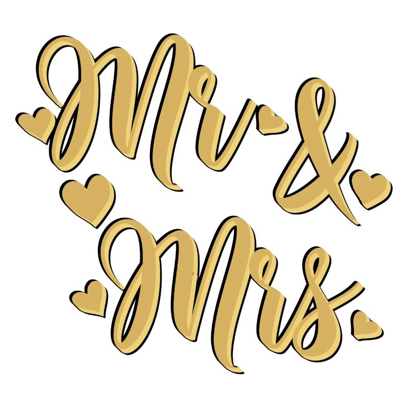 Mr And Mrs relief black gold to customize