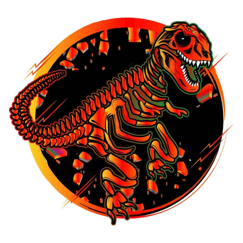 Dinosaur Skeleton Colorful Dino Fossil Patch