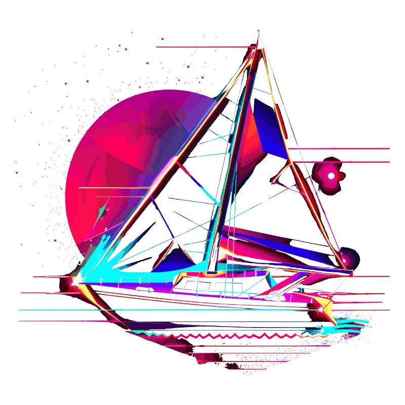 Oldschool Sailboat Drawing