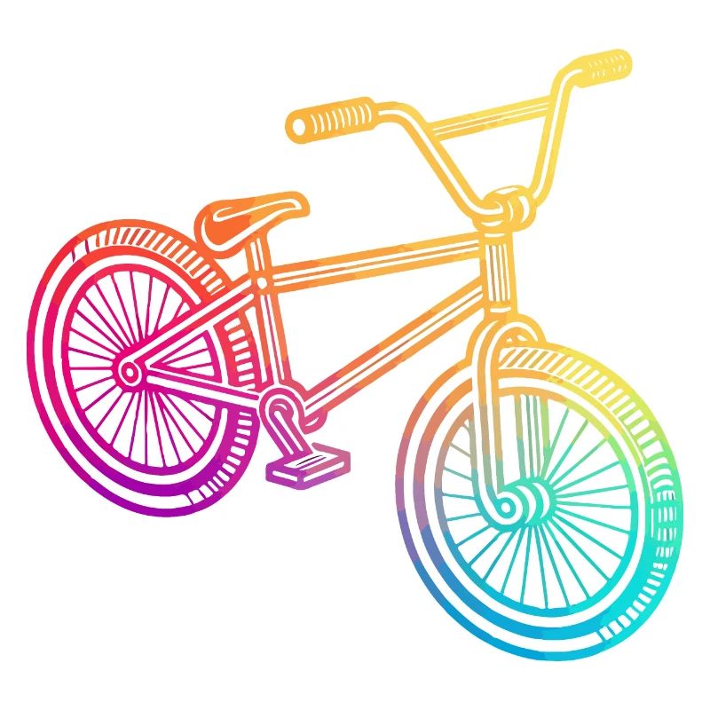 Rainbow Geometric Bicycle Illustration