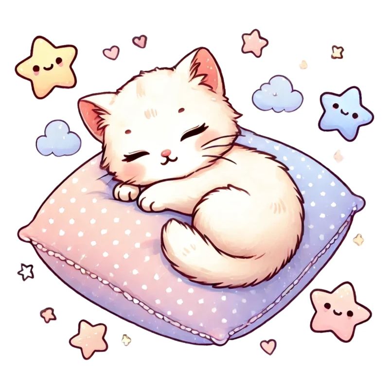 Cute kitten in dreamland