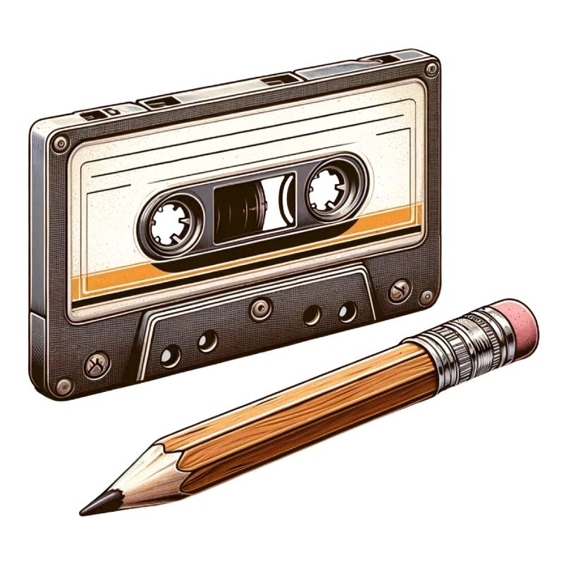 Cassette pencil 80s 90s memory gift