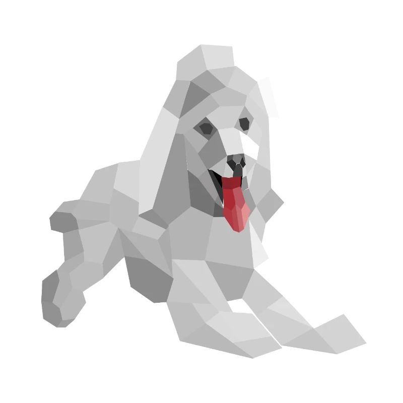 Eleganter Low-Poly-Pudel