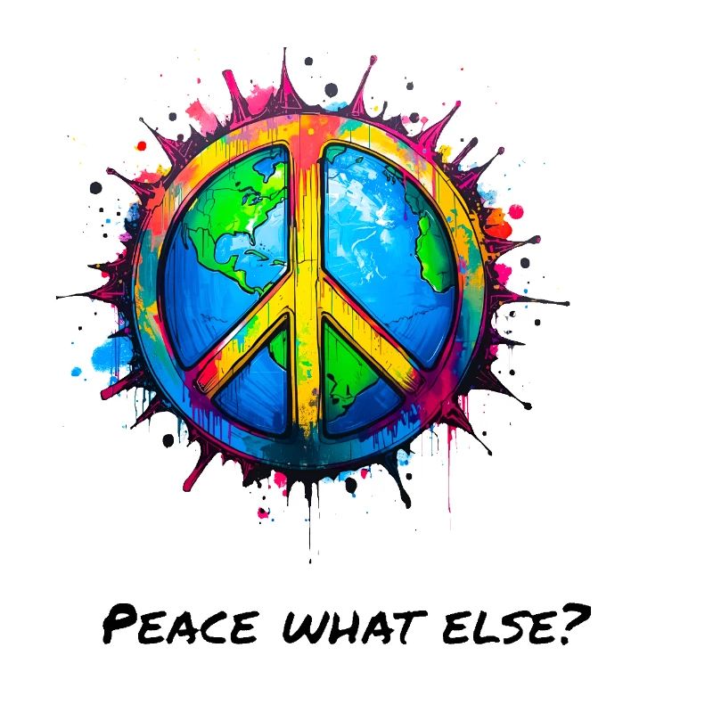 Symbole de paix dans le monde en éclaboussure colorée