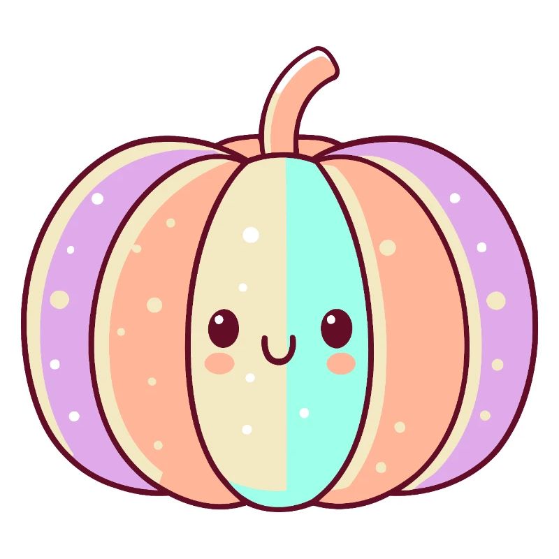 Striped kawaii pastel pumpkin