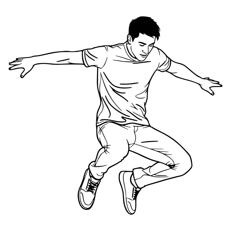 Dancing Man Line Art