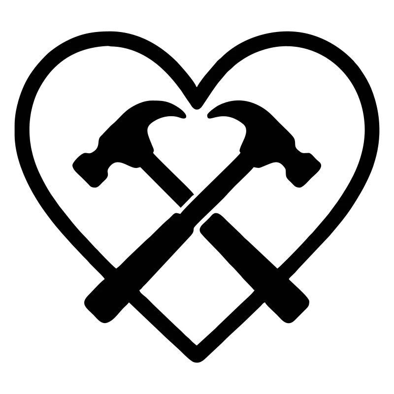 Cross Hammers Heart Handyman Craftsman Tools