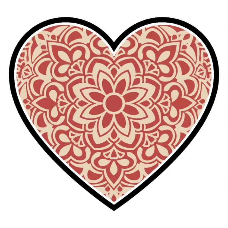 Mandala Heart Ornament Boho Yoga Vector