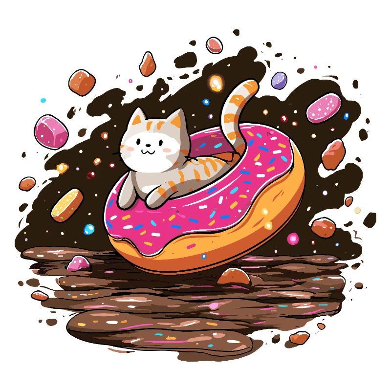 Donut pour chat avec des vermicelles