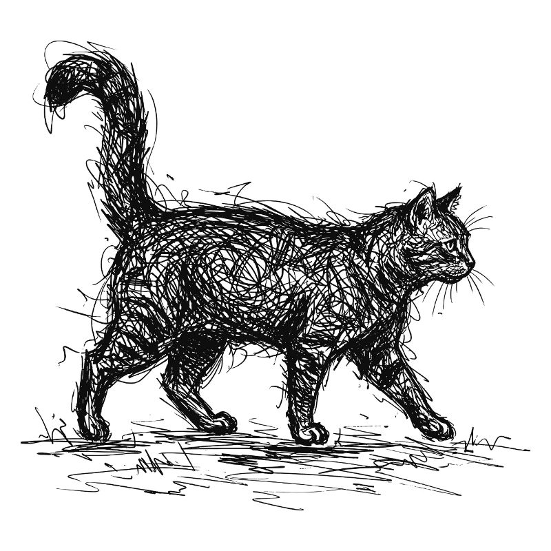 Katze Sketch – Minimalistisches Katzen Design