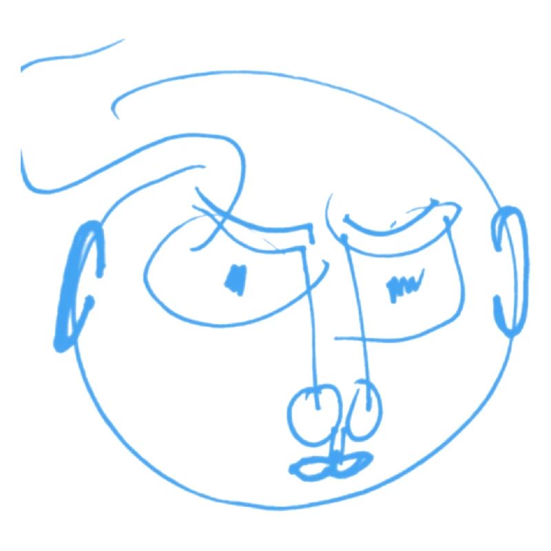 Blue Lines Portrait Doodle