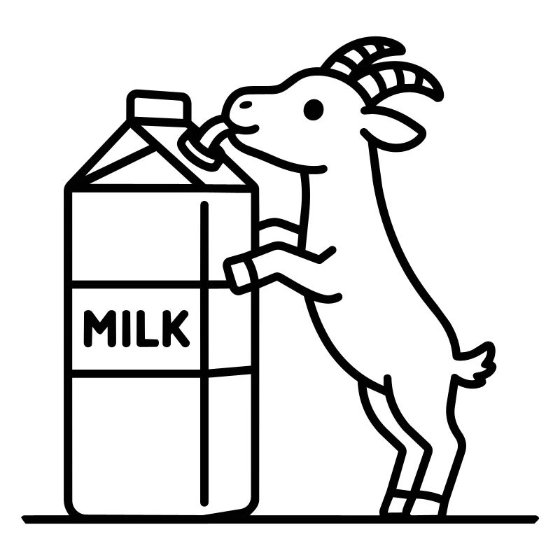 chèvre buvant du lait