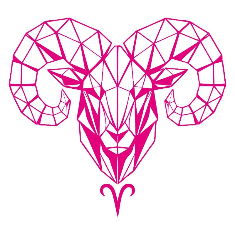 Geometrischer PinkWidder Kopf