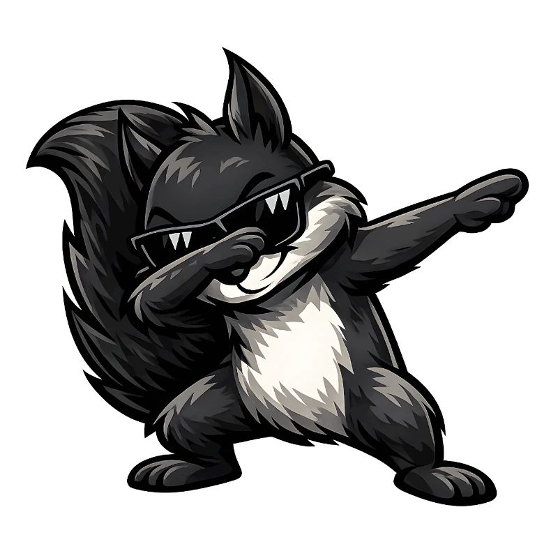 Dabbing Schwarzes Eichhörnchen