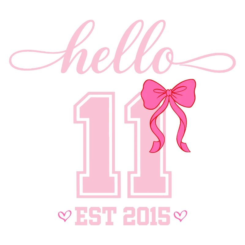Hello 11 Est 2015 Coquette Schleife Mädchen Geburt