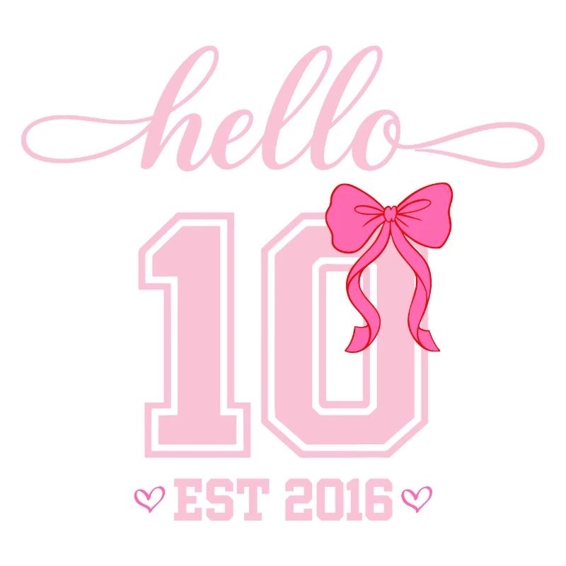 Hello 10 Est 2016 Coquette Schleife Mädchen Geburt
