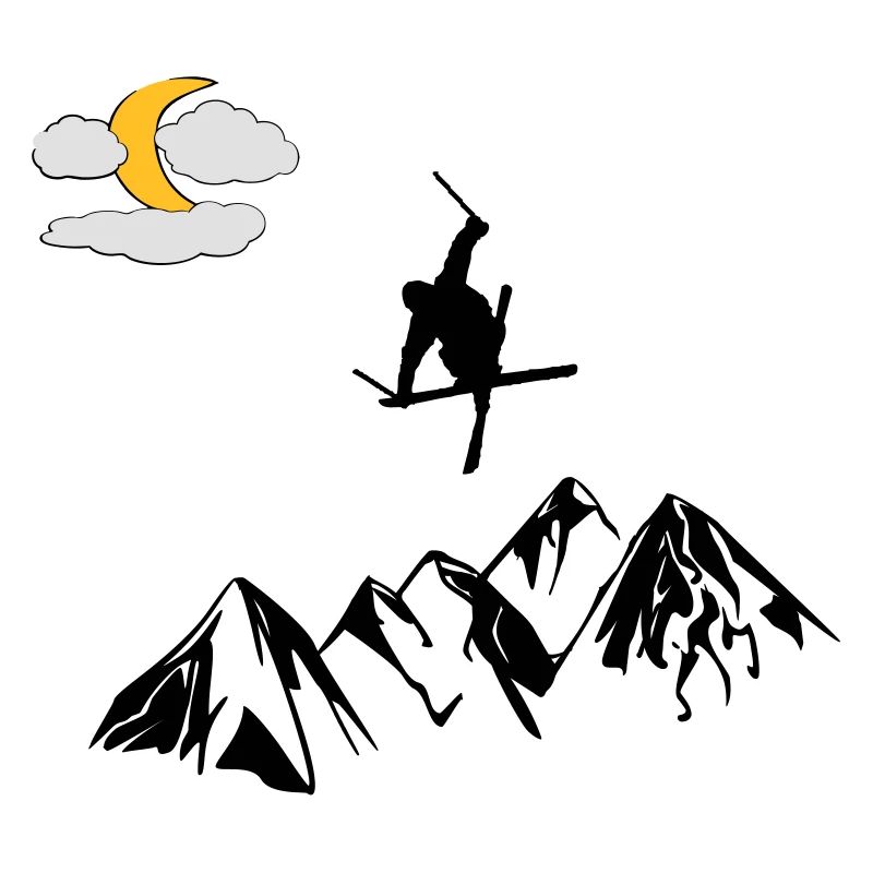 Berg mit Ski Freestyler