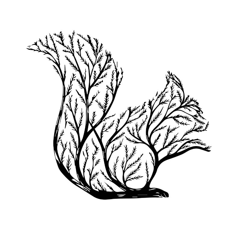 Kunstvolles Eichhörnchen